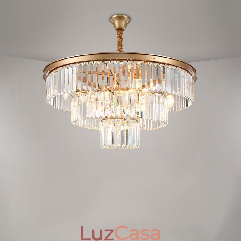 Pós-moderno Luxo Redondo K9 Cristal Pingente Lustre Luzes Salão de Exposição