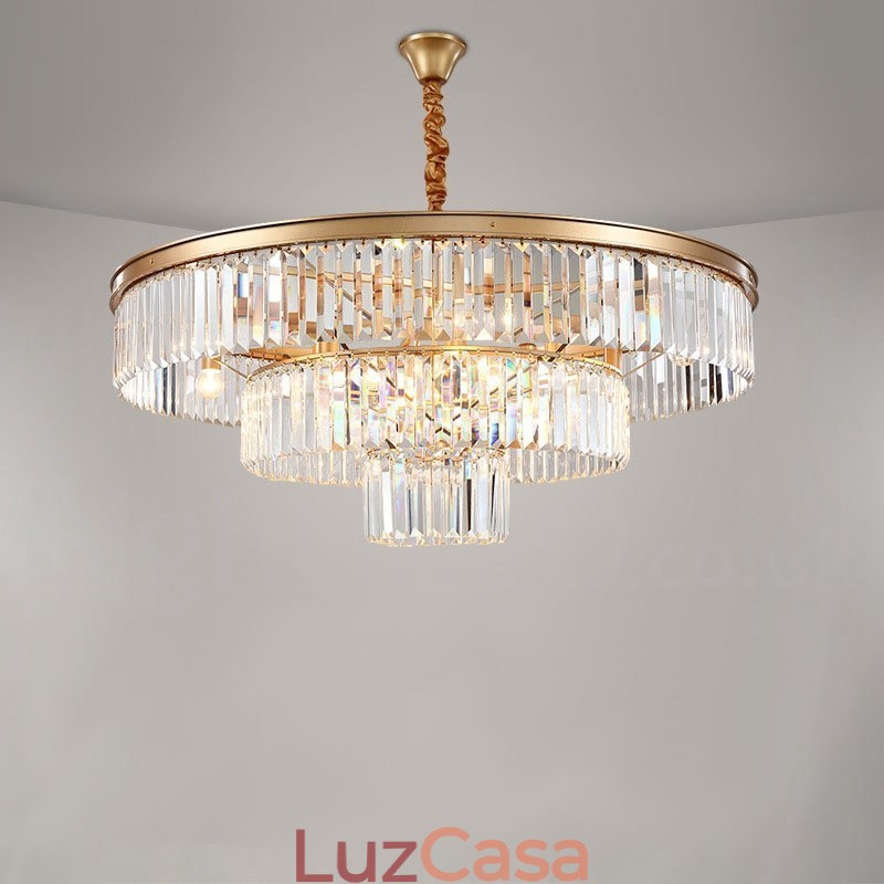 Pós-moderno Luxo Redondo K9 Cristal Pingente Lustre Luzes Salão de Exposição