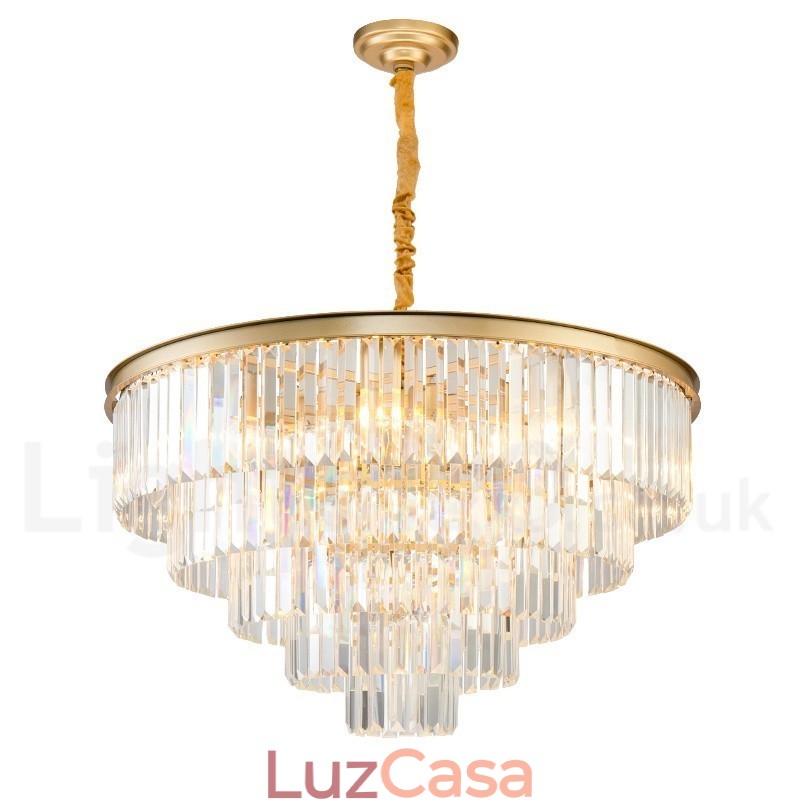 Pós-moderno Luxo Redondo K9 Cristal Pingente Lustre Luzes Salão de Exposição