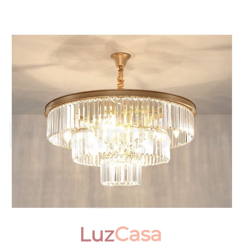 Pós-moderno Luxo Redondo K9 Cristal Pingente Lustre Luzes Salão de Exposição