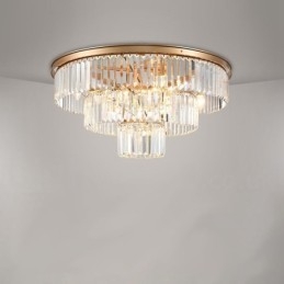 Pós-moderno Luxo Redondo K9 Cristal Montagem Embutida Teto Luz Exposição Hall