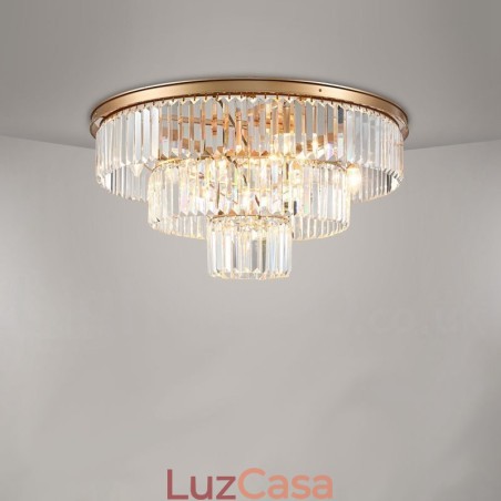 Pós-moderno Luxo Redondo K9 Cristal Montagem Embutida Teto Luz Exposição Hall