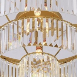 Pós-moderno Luxo Redondo K9 Cristal Montagem Embutida Teto Luz Exposição Hall