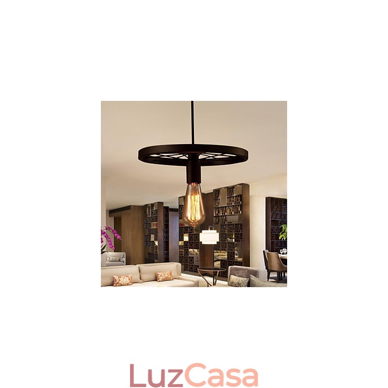 Industrial 1 luz Vintage em ferro abajur pendente