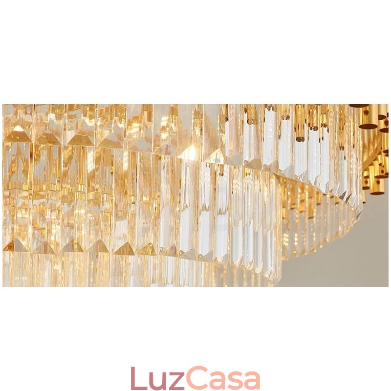 Pós-moderno Ouro Luxo Redondo K9 Cristal Pingente Lustre Luzes Salão de Exposição
