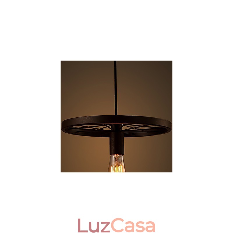 Industrial 1 luz Vintage em ferro abajur pendente
