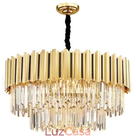 Este ano Luxo Pós-moderno Ouro Redondo K9 Cristal Pingente Lustre Exposição Hall