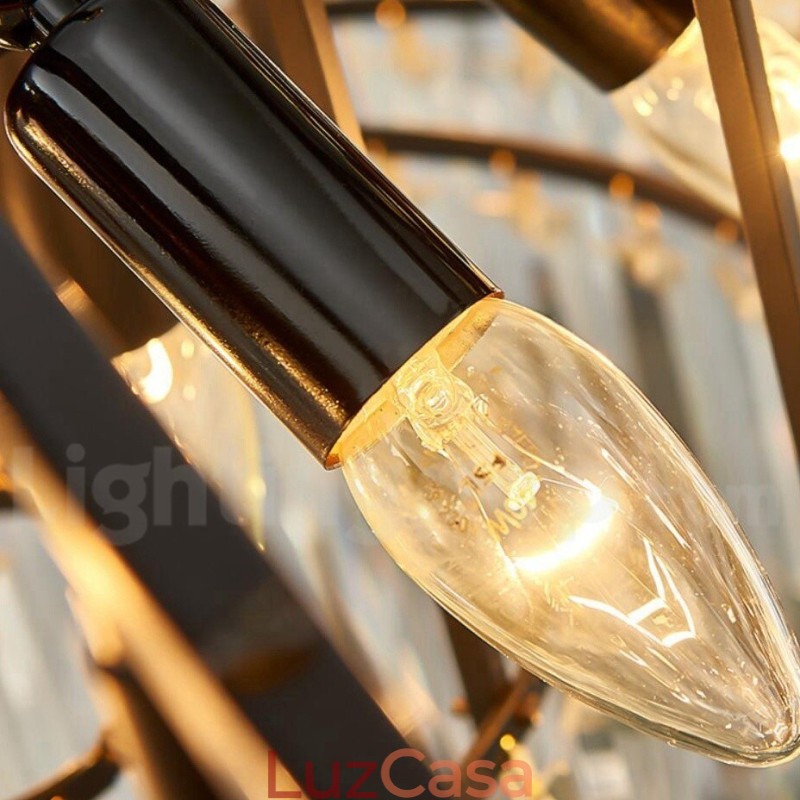 Este ano Luxo Pós-moderno Ouro Redondo K9 Cristal Pingente Lustre Exposição Hall