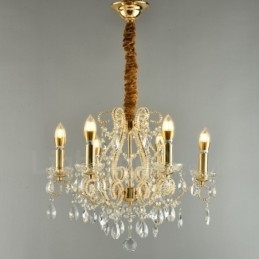 6 Luzes Ouro Prata Estilo Americano Cristal Pingente Lustre Loja de Luzes
