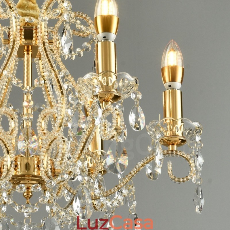 6 Luzes Ouro Prata Estilo Americano Cristal Pingente Lustre Loja de Luzes