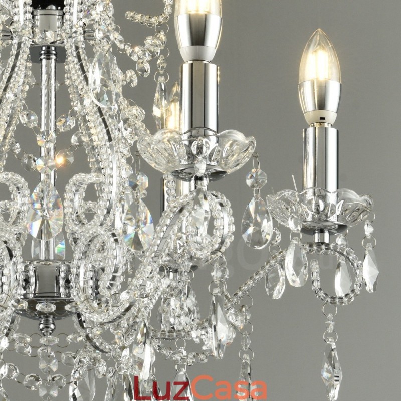 6 Luzes Ouro Prata Estilo Americano Cristal Pingente Lustre Loja de Luzes