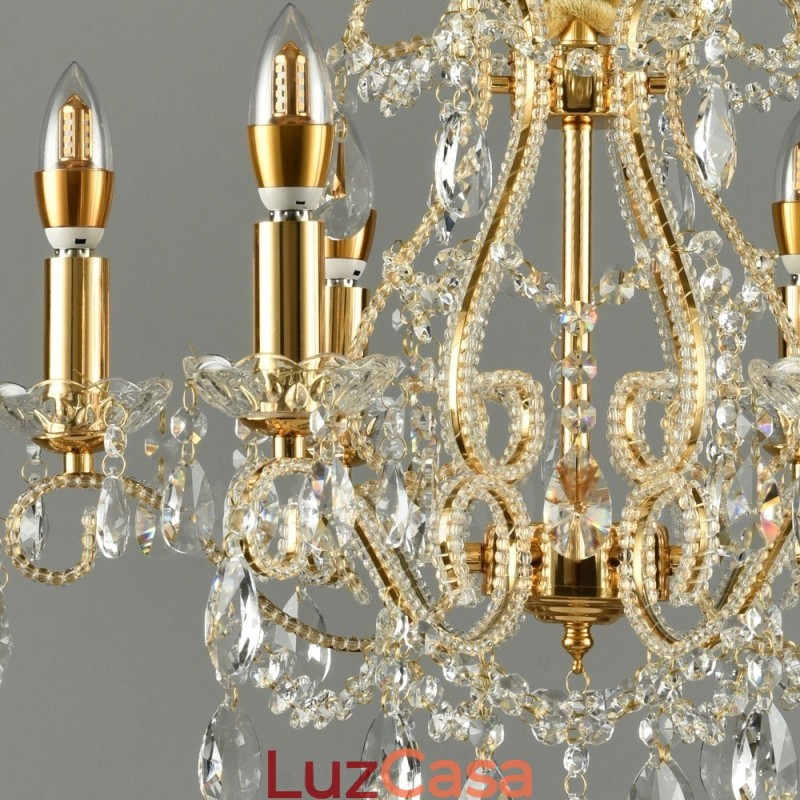 6 Luzes Ouro Prata Estilo Americano Cristal Pingente Lustre Loja de Luzes