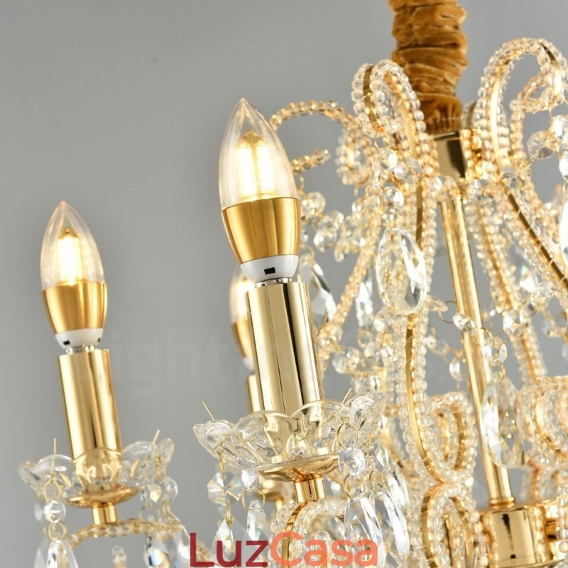 6 Luzes Ouro Prata Estilo Americano Cristal Pingente Lustre Loja de Luzes