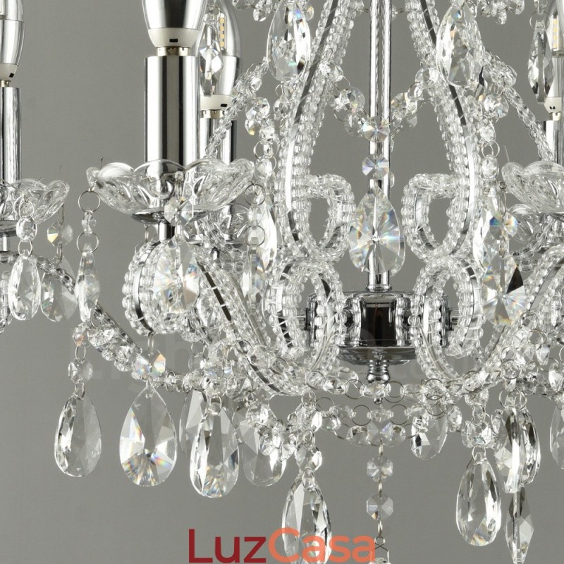 6 Luzes Ouro Prata Estilo Americano Cristal Pingente Lustre Loja de Luzes