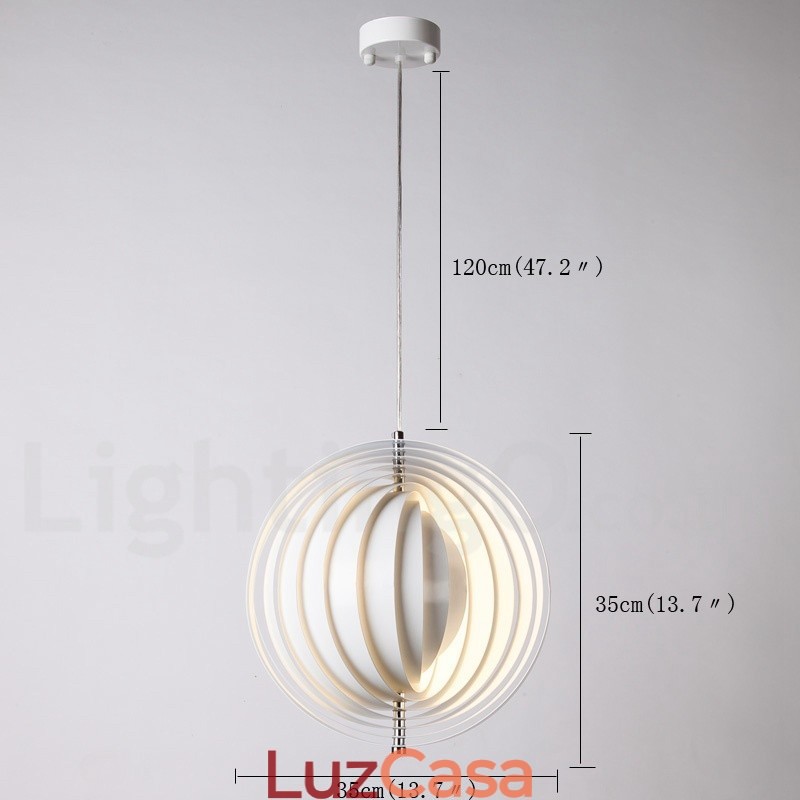 Globe White Girar Pós-moderno DIY Pendente Luz