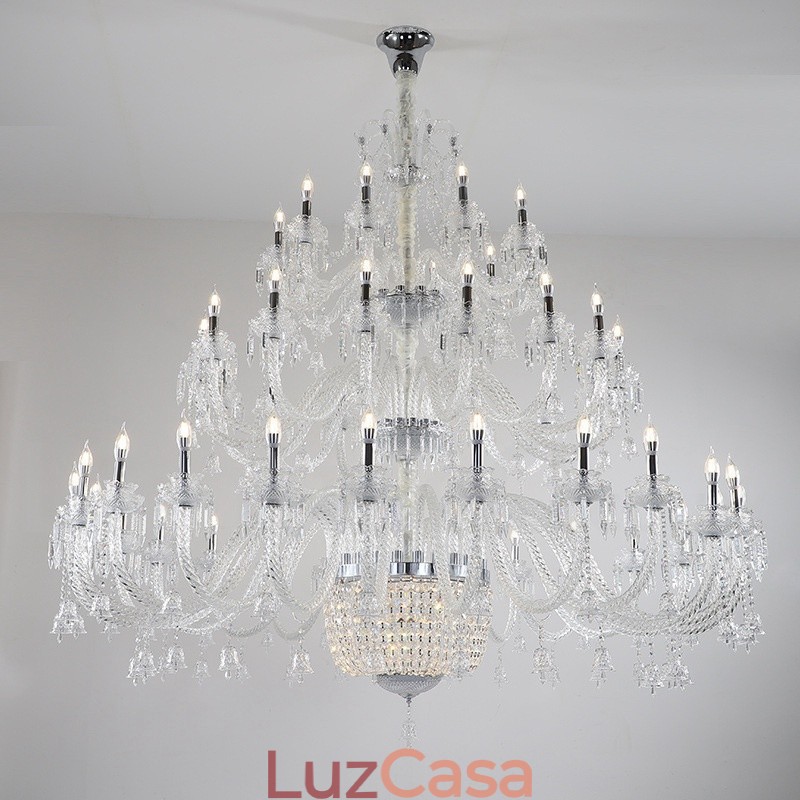 50 Luzes Claras Elegantes Luxuosas Velas de Cristal Lustre de Exposição Hal