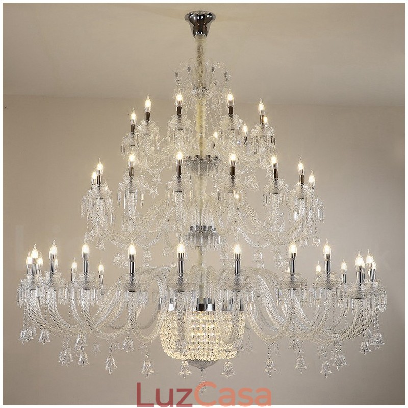 50 Luzes Claras Elegantes Luxuosas Velas de Cristal Lustre de Exposição Hal