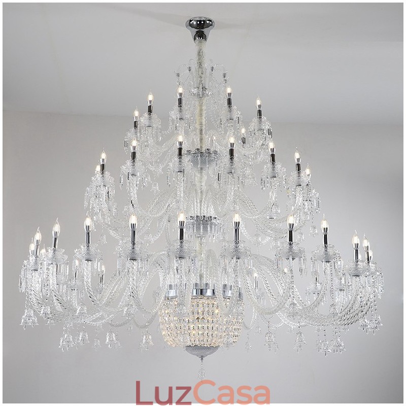 50 Luzes Claras Elegantes Luxuosas Velas de Cristal Lustre de Exposição Hal