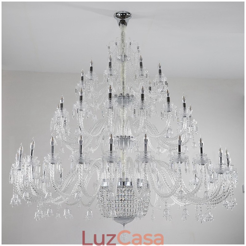 50 Luzes Claras Elegantes Luxuosas Velas de Cristal Lustre de Exposição Hal