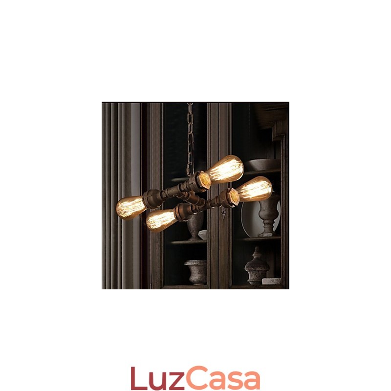 4 tubos de água industriais americanos leves estilo retrô vento