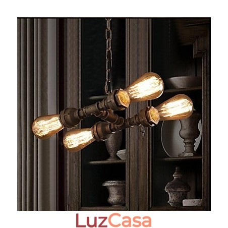 4 tubos de água industriais americanos leves estilo retrô vento