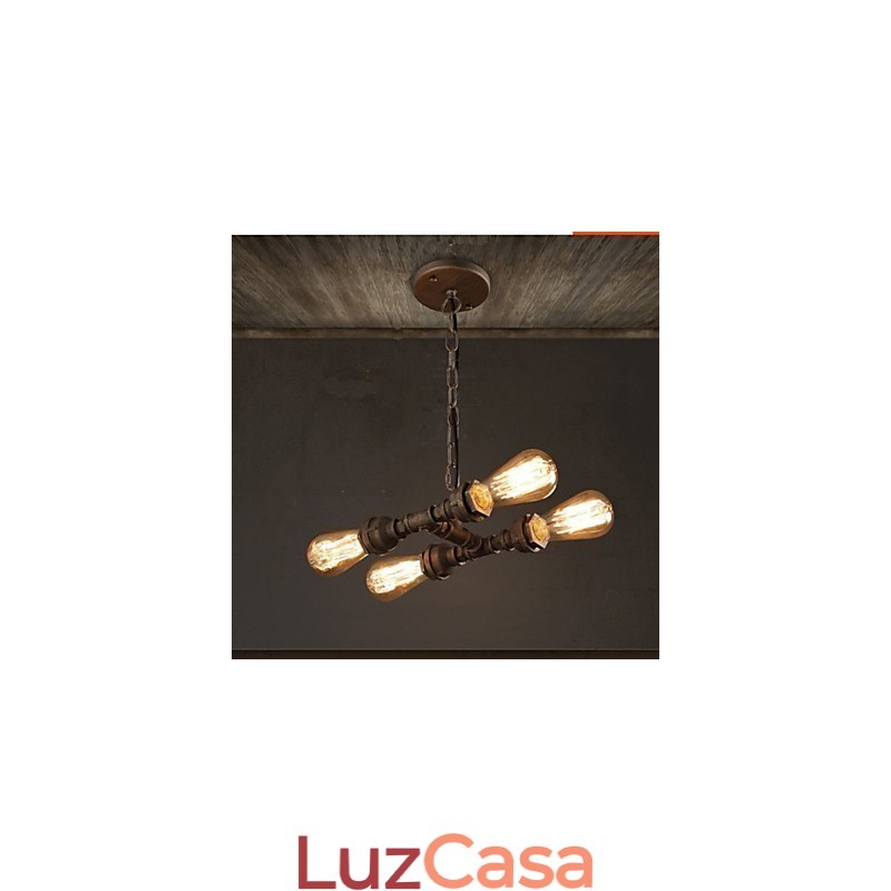 4 tubos de água industriais americanos leves estilo retrô vento