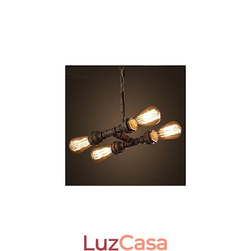 4 tubos de água industriais americanos leves estilo retrô vento