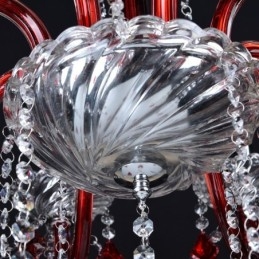 Lustre de Cristal Vermelho Vela