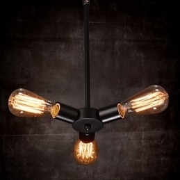 Luminária pendente 3 luzes estilo country ferro forjado