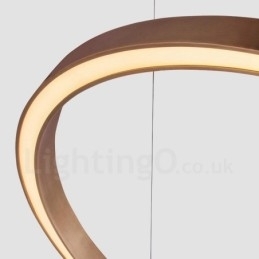 Wi Fi Smart Dimmable Gold Rose Gold Moderno Contemporâneo 3 Anéis Luz Liga de Alumínio Luz Pendente com Sombra de Acrílico