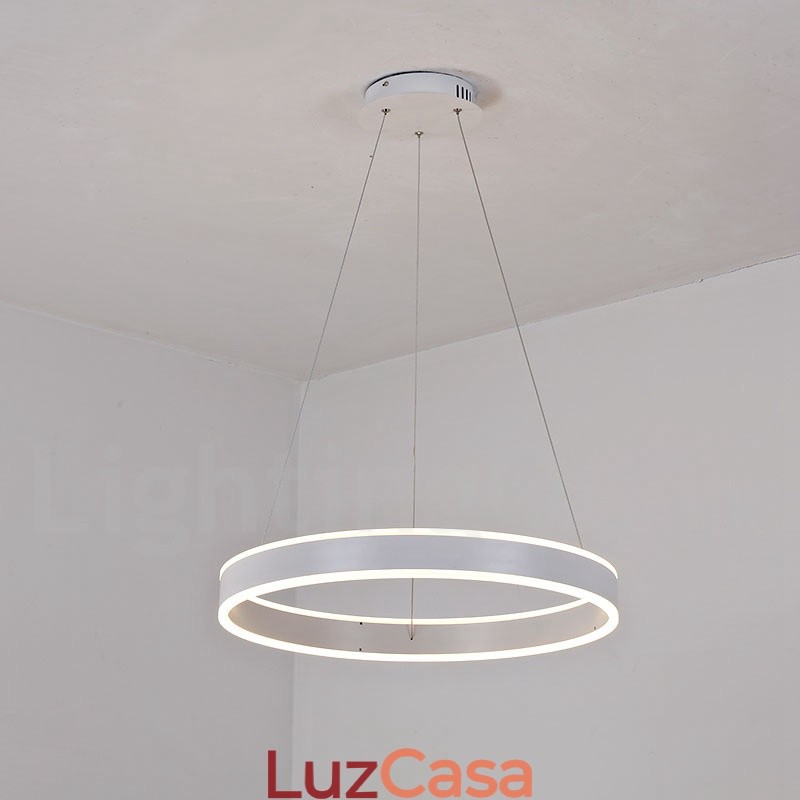 1 Anel Duas Tiras Art Deco Pendente Luz 60cm Luz Suspensa