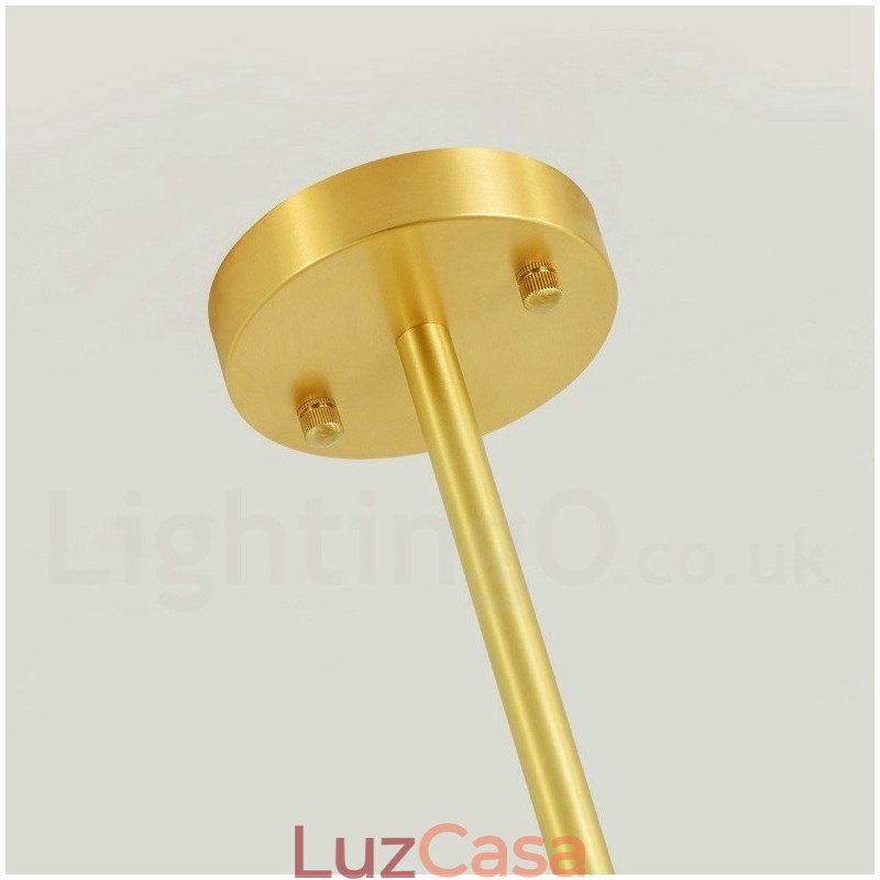 3 Luzes Pure Bronze Norte Europa Bean Chandelier Moderno Metal Moléculas Pendente Luz