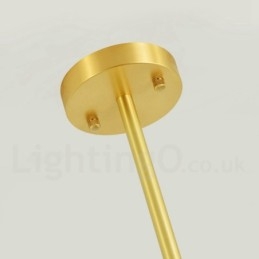 6 Luzes Pure Bronze Northern Europe Bean Chandelier Modern Metal Molecules Pendant Light