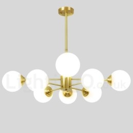 8 Luzes (4+4 Luzes) Duas Camadas Latão Puro Norte da Europa Bean Chandelier Moderno Metal Molecules Pendant Light