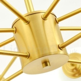 12 Luzes (8+4 Luzes) Duas Camadas Latão Puro Norte da Europa Bean Chandelier Moderno Metal Molecules Pendant Light