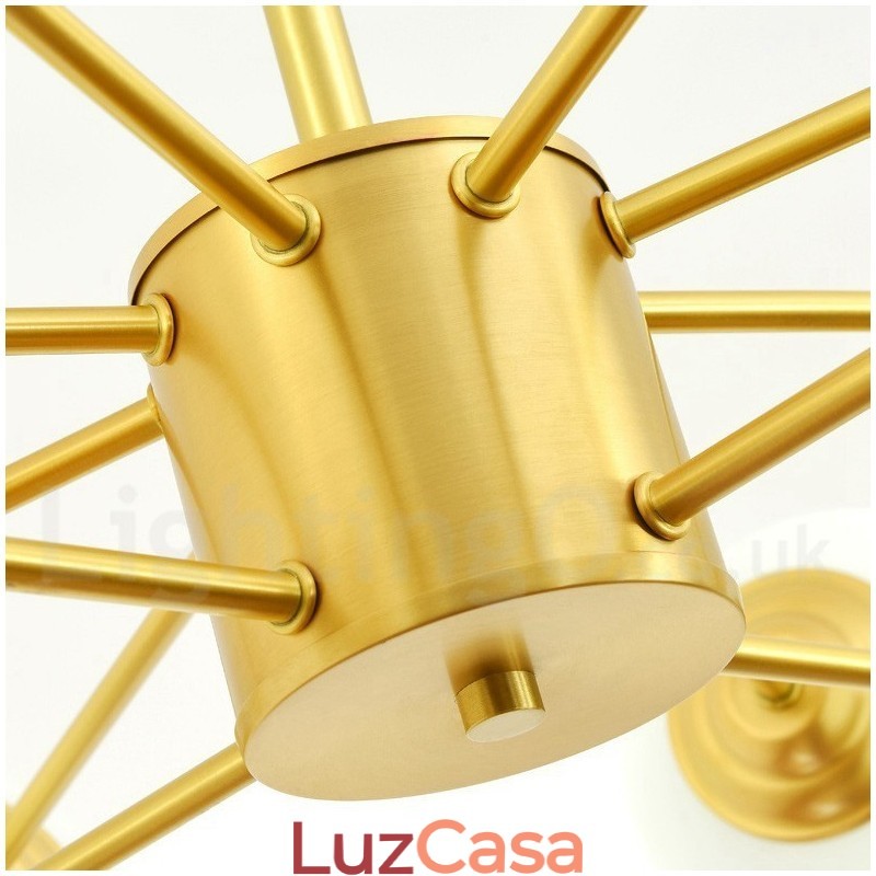 12 Luzes (8+4 Luzes) Duas Camadas Latão Puro Norte da Europa Bean Chandelier Moderno Metal Molecules Pendant Light