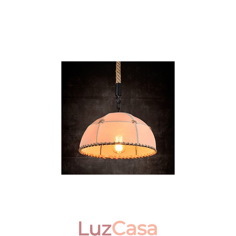 Lustre retrô feito à mão em corda de cânhamo estilo campestre industrial