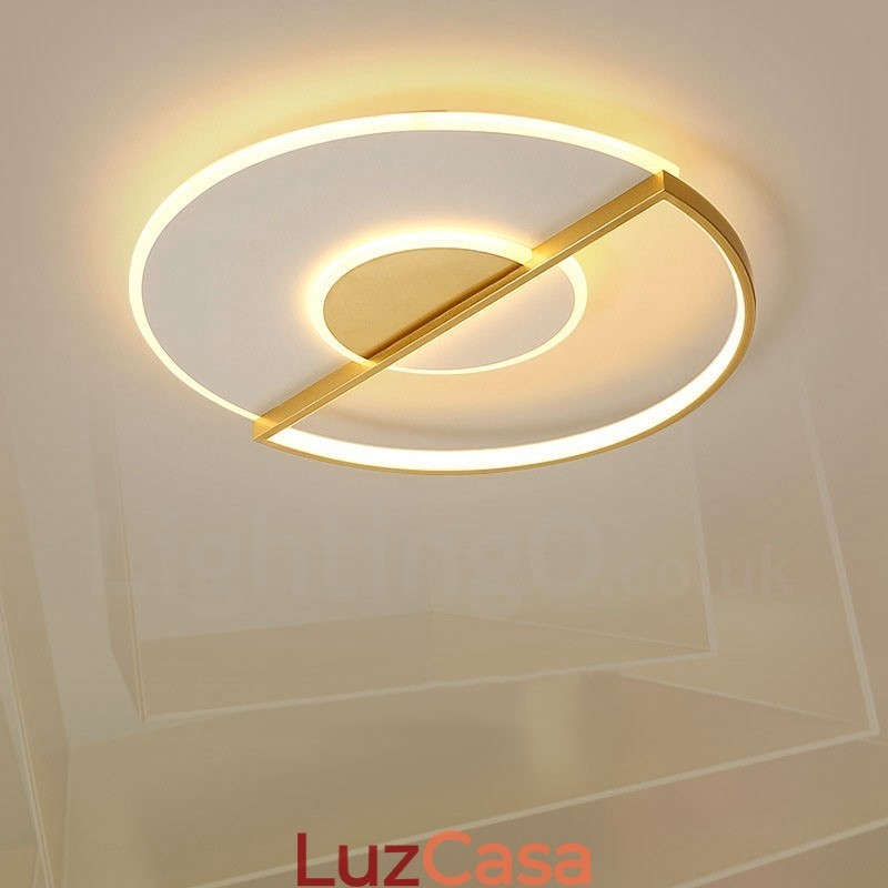 Luminárias de teto embutidas estilo nórdico moderno, ultrafinas e contemporâneas douradas com controle remoto, também podem ser usadas como luminária de parede