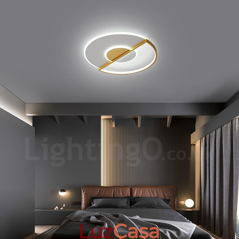 Luminárias de teto embutidas estilo nórdico moderno, ultrafinas e contemporâneas douradas com controle remoto, também podem ser usadas como luminária de parede
