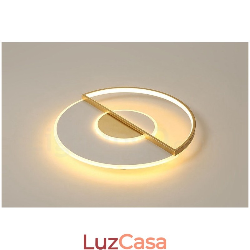 Luminárias de teto embutidas estilo nórdico moderno, ultrafinas e contemporâneas douradas com controle remoto, também podem ser usadas como luminária de parede