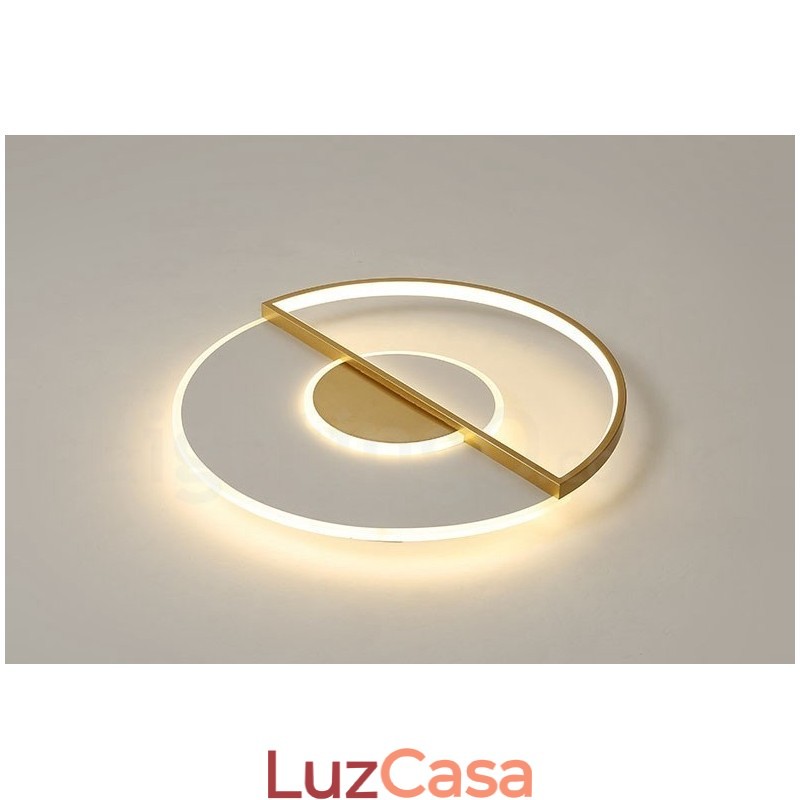 Luminárias de teto embutidas estilo nórdico moderno, ultrafinas e contemporâneas douradas com controle remoto, também podem ser usadas como luminária de parede