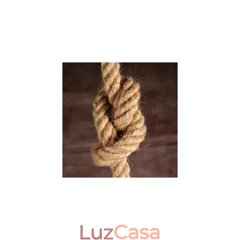 Lustre retrô feito à mão em corda de cânhamo estilo campestre industrial