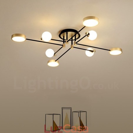 Lustre de metal moderno com teto preto dourado Lustre de metal moderno com teto preto dourado