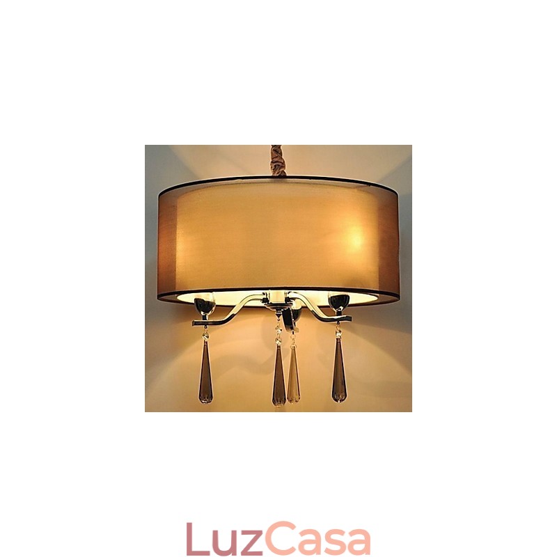 Lustre de cristal de ferro forjado simples 6 luzes