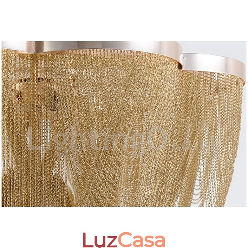 Tassels Chandelier Designer Pendant Light Prata Cor Dourada