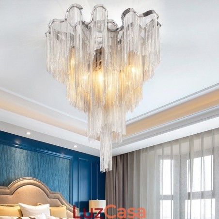 Tassels Chandelier Designer Luz de teto Prata Cor Dourada Tassels Chandelier Designer Luz de teto Prata Cor Dourada
