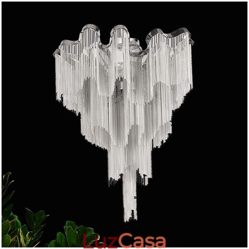 Tassels Chandelier Designer Luz de teto Prata Cor Dourada