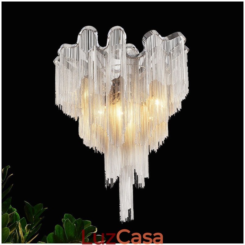 Tassels Chandelier Designer Luz de teto Prata Cor Dourada