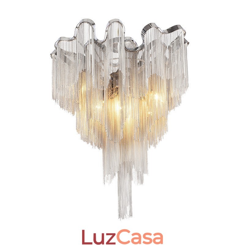 Tassels Chandelier Designer Luz de teto Prata Cor Dourada