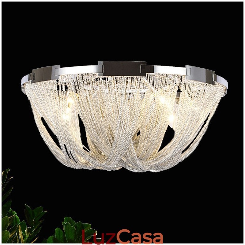 Tassels Chandelier Designer Luz de teto Prata Cor Dourada